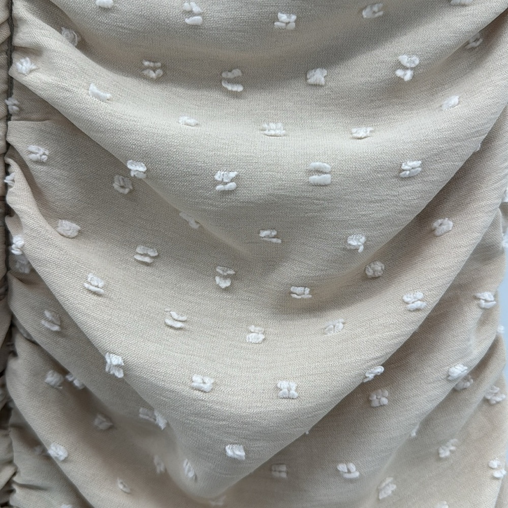 NWT Rumer Beige Dress- Delilah Ruched Maxi - Picture 7 of 8